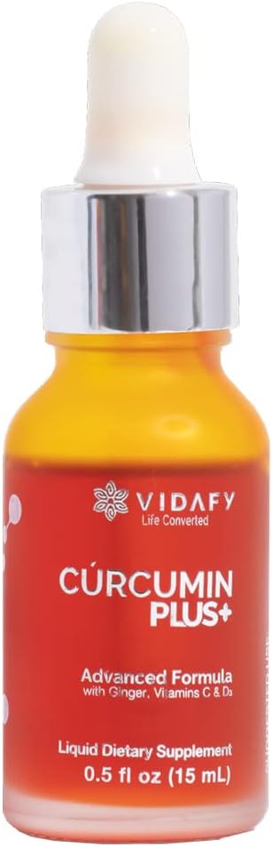 15 ml Liquid Drops Turmeric Curcumin Supplement by Vidafy - Enhanced Absorption Formula