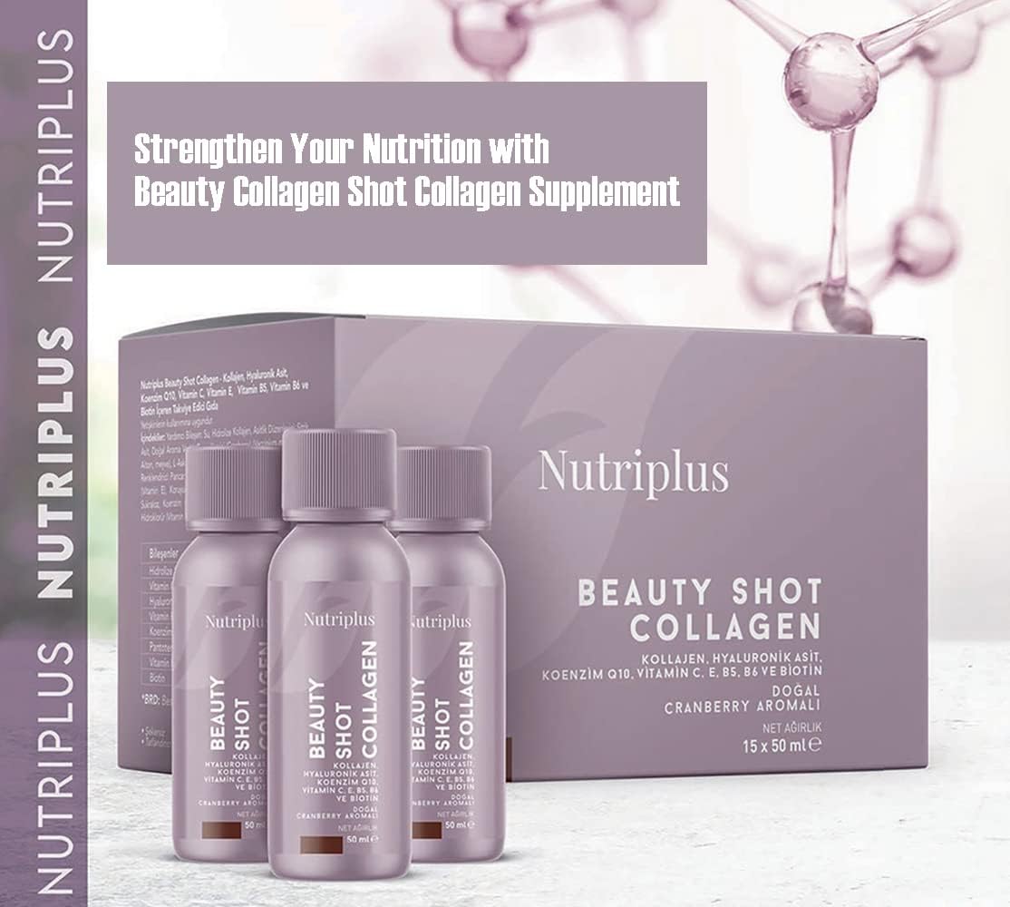 15-Pack Farmasi Nutriplus Beauty Shot Collagen: Daily Protein Boost for Skin, Hair, and Sleep, 1.69 fl oz