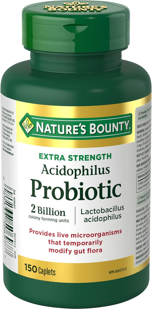150 Caplets of Nature's Bounty Acidophilus Probiotic with 2 Billion Live Cultures
