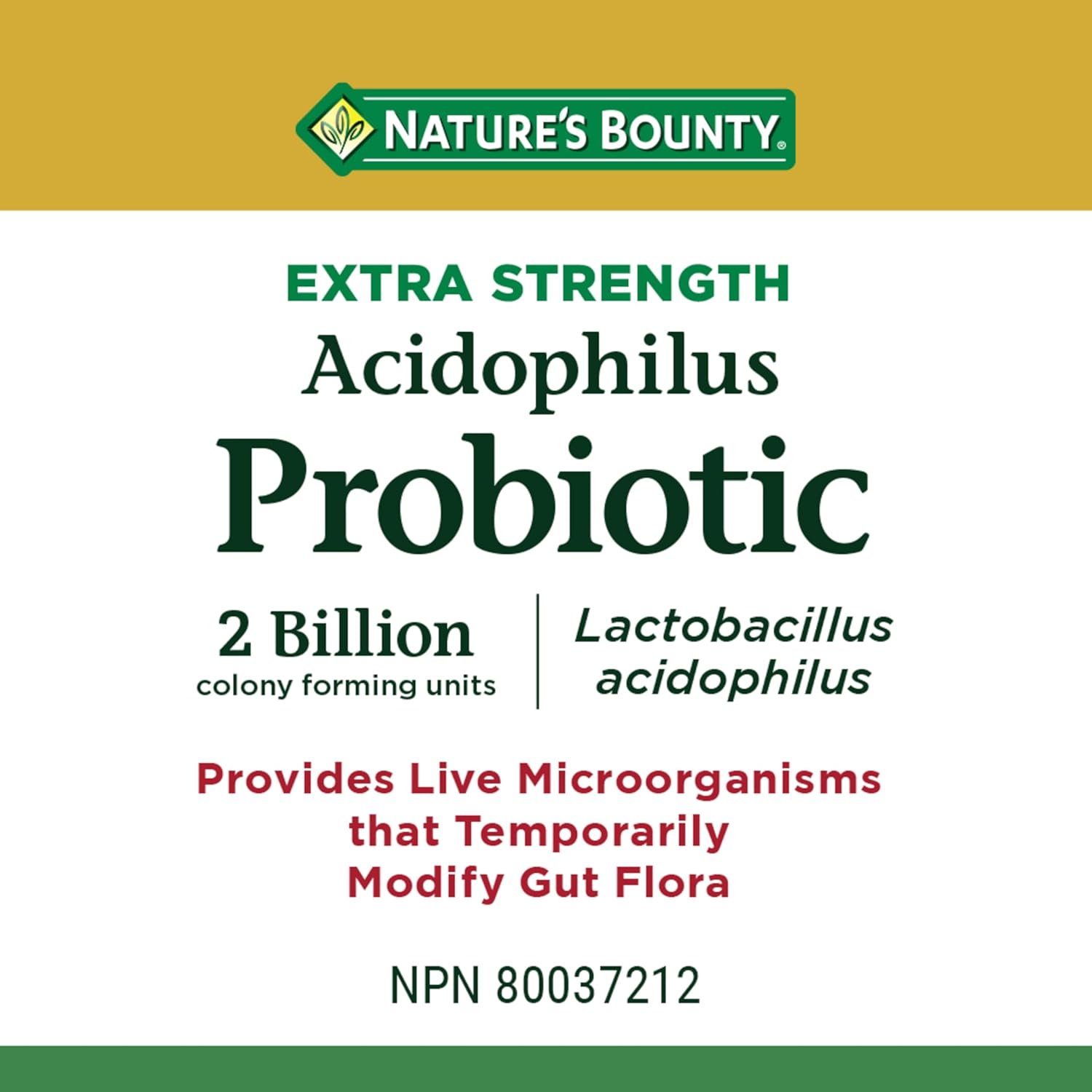 150 Caplets of Nature's Bounty Acidophilus Probiotic with 2 Billion Live Cultures