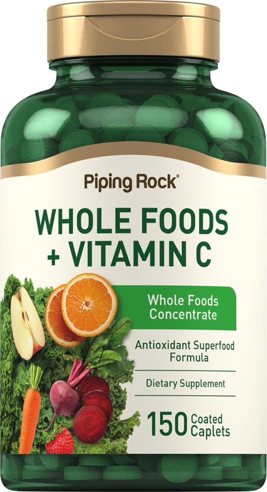 150 Caplets of Piping Rock Whole Foods Vitamin C Superfood Blend - Vegetarian, Non-GMO, Gluten Free
