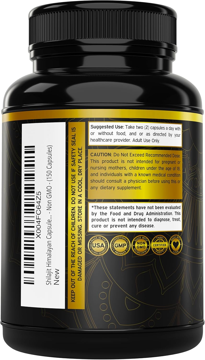 150 Capsules Dorado Nutrition Pure Himalayan Shilajit with 85+ Trace Minerals - 1000mg Extract - Shilajit Capsules for Immune Support with Fulvic Acid - Made in USA for Men & Women