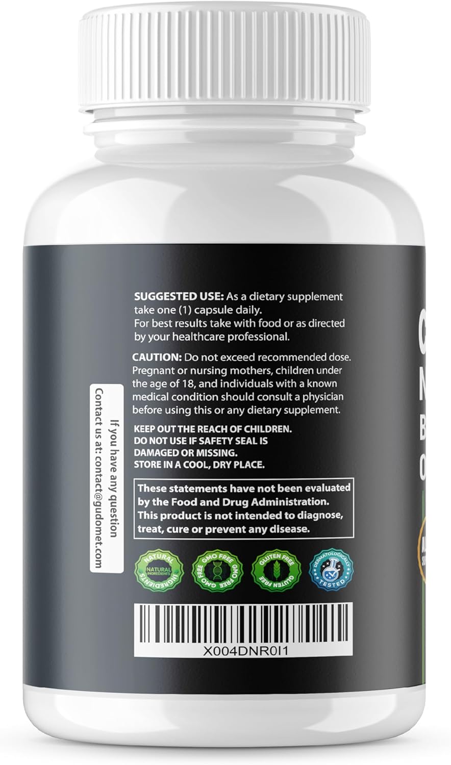 150 Capsules of GUDOMET Citrus Bergamot Berberine Odorless Garlic Olive Leaf Cinnamon Black Chokeberry Turmeric Artichoke Black Pepper - USA Made