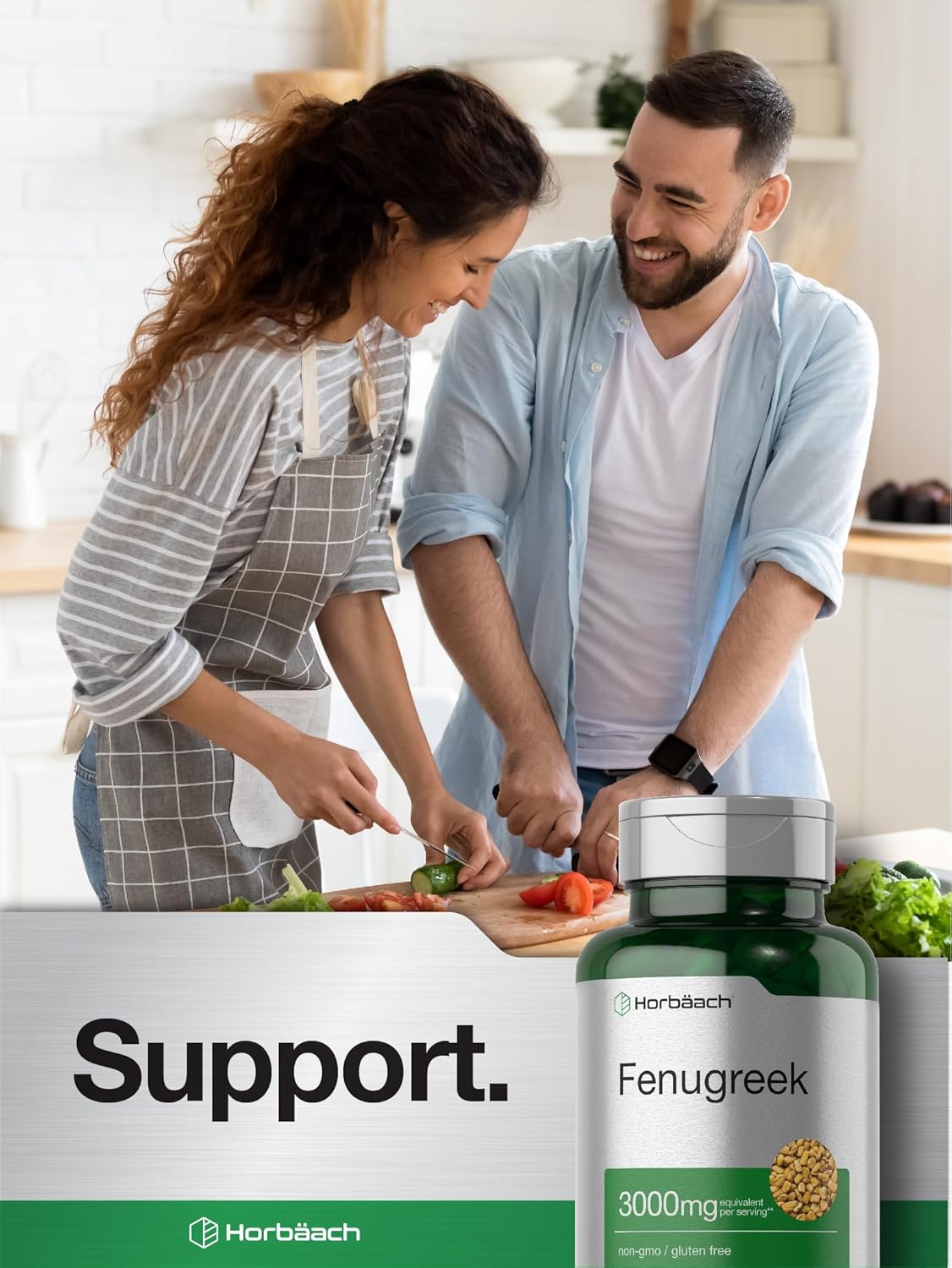 150 Count Non-GMO & Gluten-Free Horbäach Fenugreek Capsules 3000mg Extract from Fenugreek Seeds