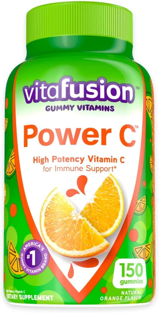 150 Count Orange Flavored Vitamin C Gummies for Immune Support by Kaxilu Convergence Power