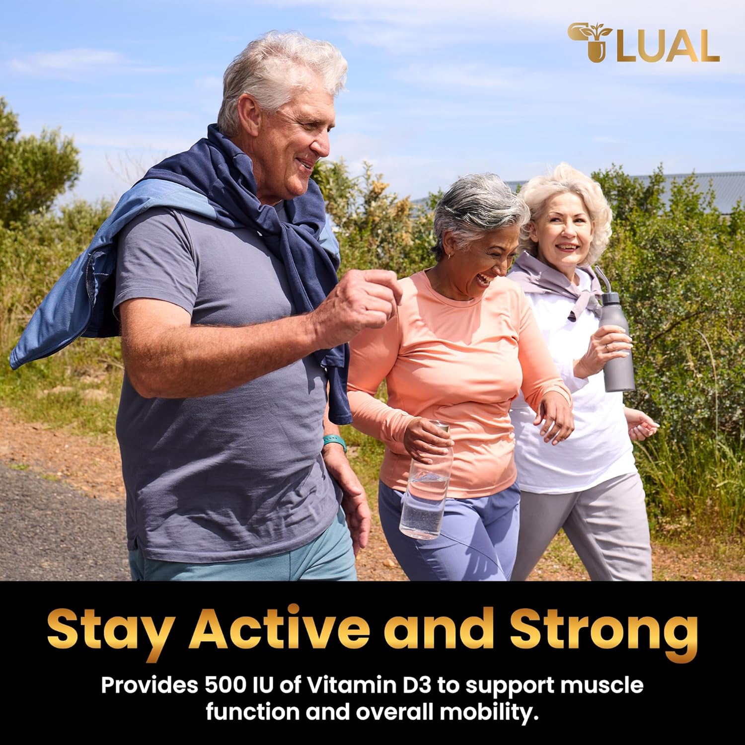 150 Mini Softgels of LUAL Calcium 600mg + Vitamin D3 for Bone & Muscle Support - Easy to Swallow Supplement for Strong Bones & Mobility