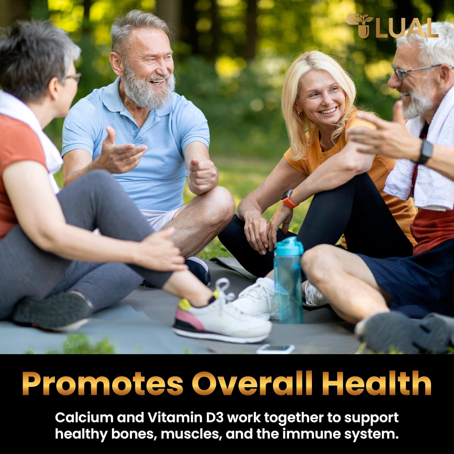 150 Mini Softgels of LUAL Calcium 600mg + Vitamin D3 for Bone & Muscle Support - Easy to Swallow Supplement for Strong Bones & Mobility