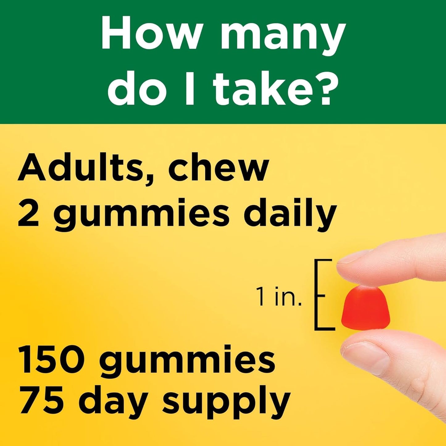 150 Nature Made Extra Strength Vitamin D3 Gummies, 5000 IU (125 mcg) per Serving, Bone, Teeth, Muscle, Immune Health Support - 75 Day Supply x 2 Pack