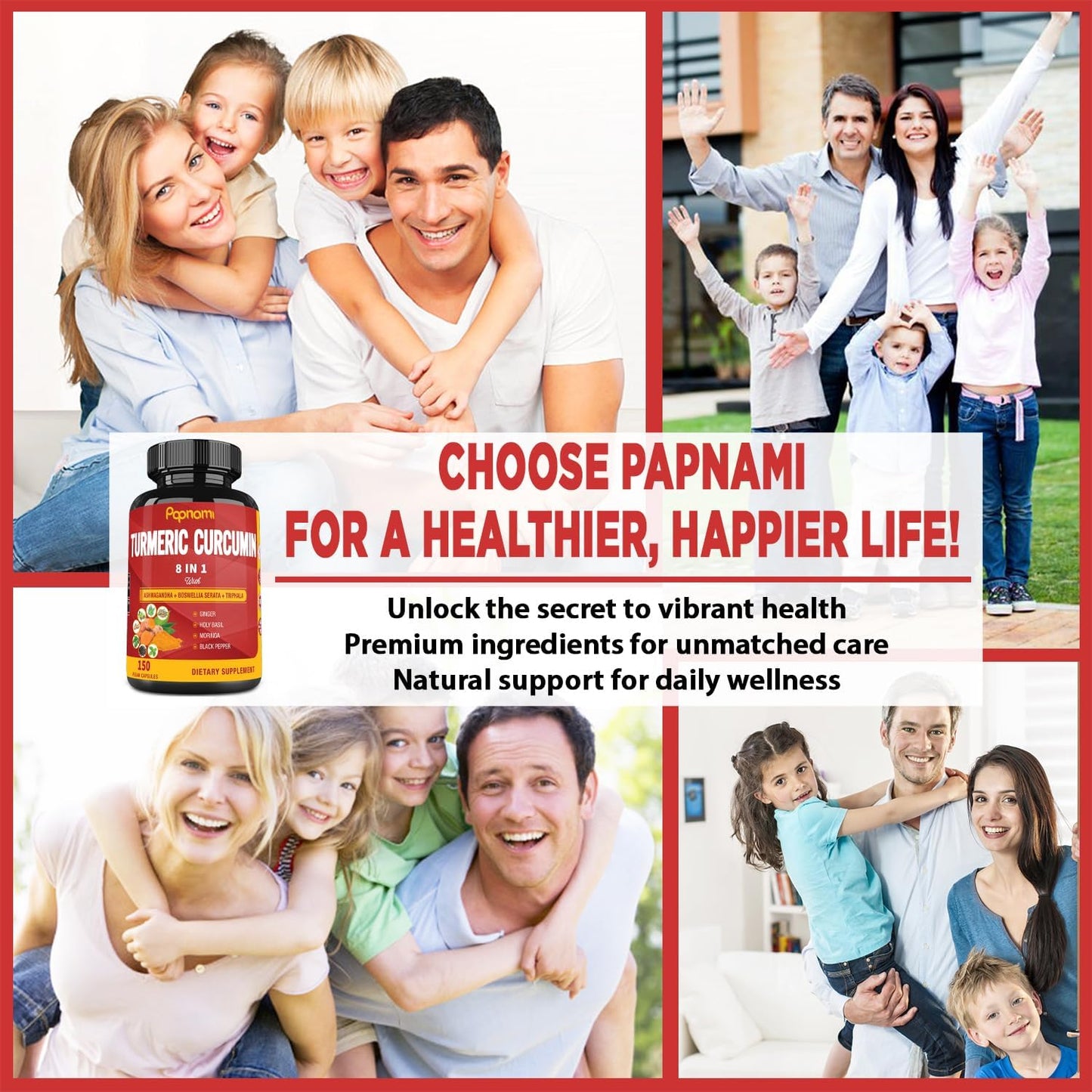 150 Papnami Turmeric Curcumin Capsules - Immune, Joint & Digestive Support - 5 Month Supply with Ashwagandha, Triphala & Ginger