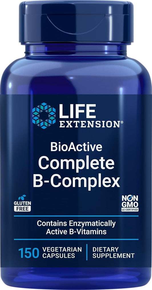150 Vegetarian Capsules of Life Extension BioActive Complete B-Complex Supplement - BoostGo Australia