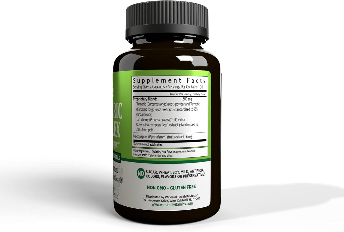 1500 Mg Windmill Turmeric Complex Capsules with Black Pepper - 60 Count