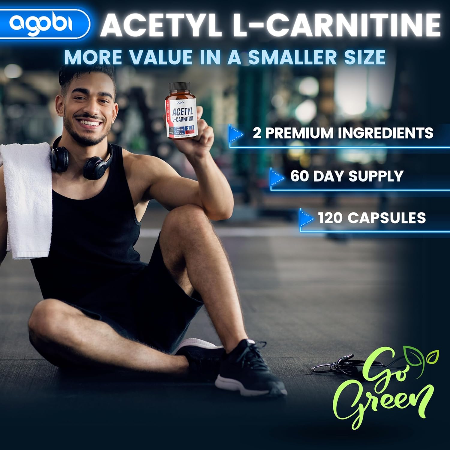 1500mg Acetyl L-Carnitine & Alpha Lipoic Acid Complex - Brain Health Supplement - 120 Vegan Capsules - Gluten-Free, Non-GMO - 2 Month Supply