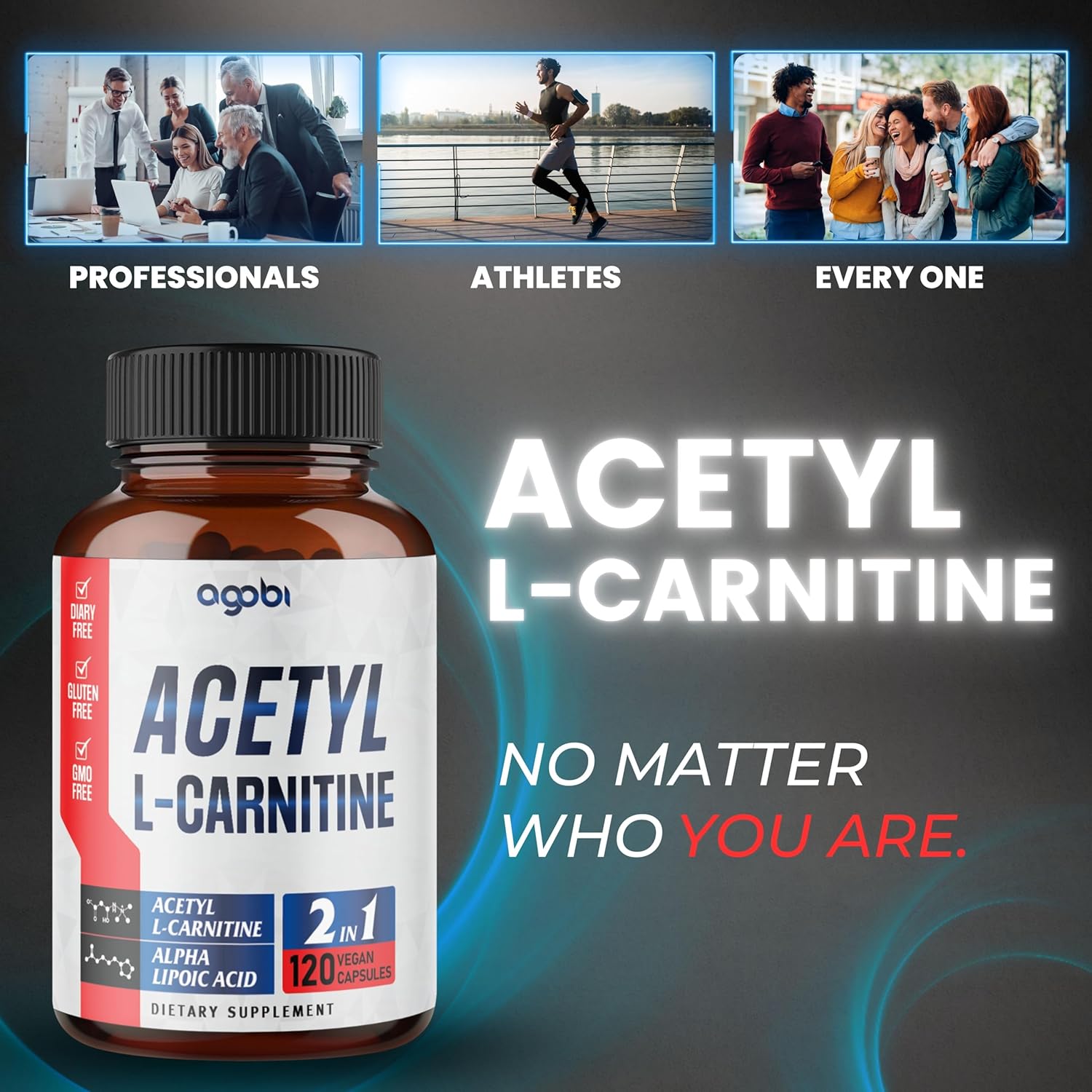 1500mg Acetyl L-Carnitine & Alpha Lipoic Acid Complex - Brain Health Supplement - 120 Vegan Capsules - Gluten-Free, Non-GMO - 2 Month Supply