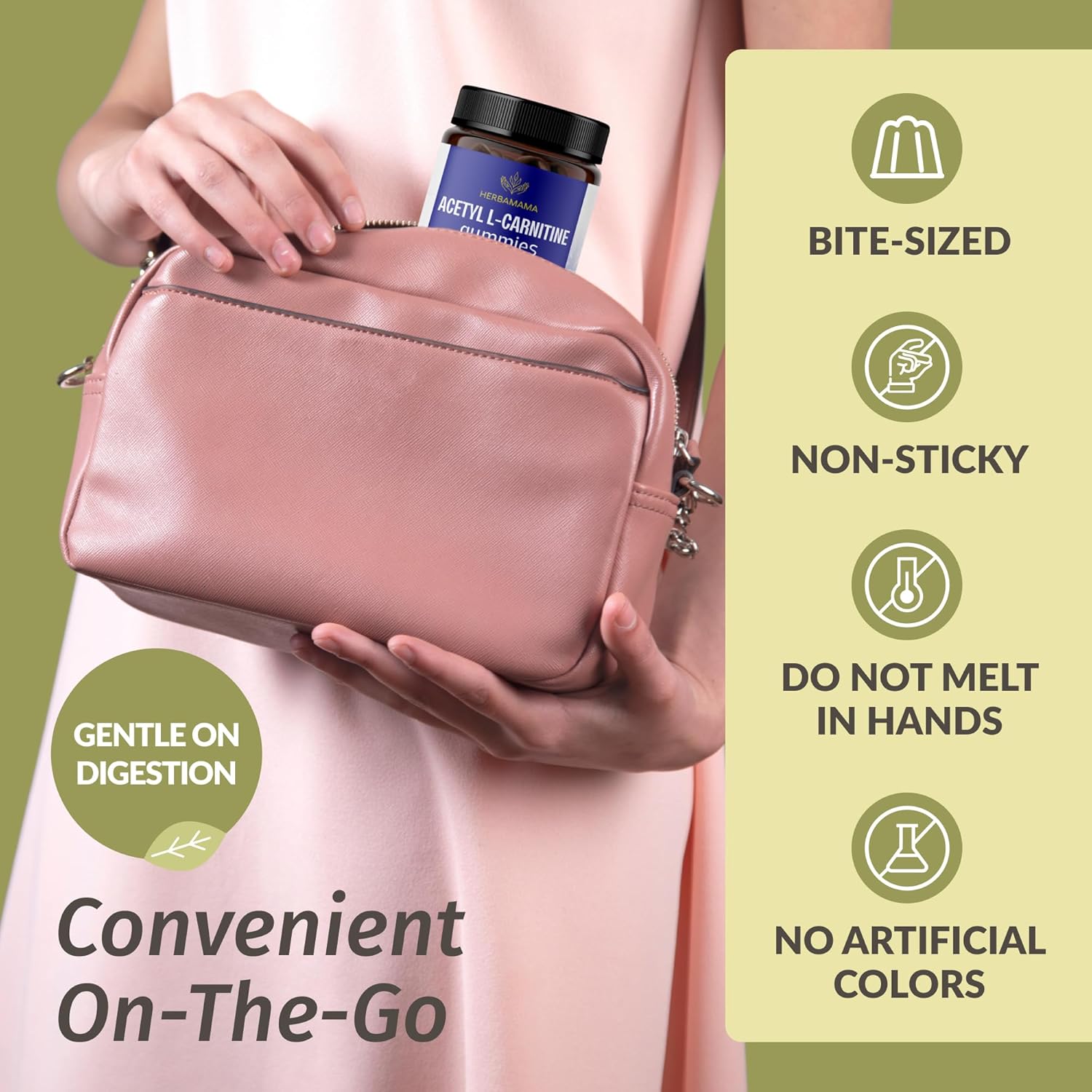 1500mg Acetyl L-Carnitine Gummies for Energy & Focus - Vegan Brain Support Supplement - Blueberry Flavored - 90 Count