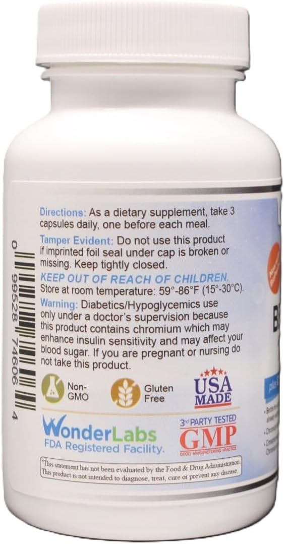 1500mg Berberine HCL + Cinnamon, Chromium, BioPerine - Glucose, Heart & Immune Health - 120 Capsules