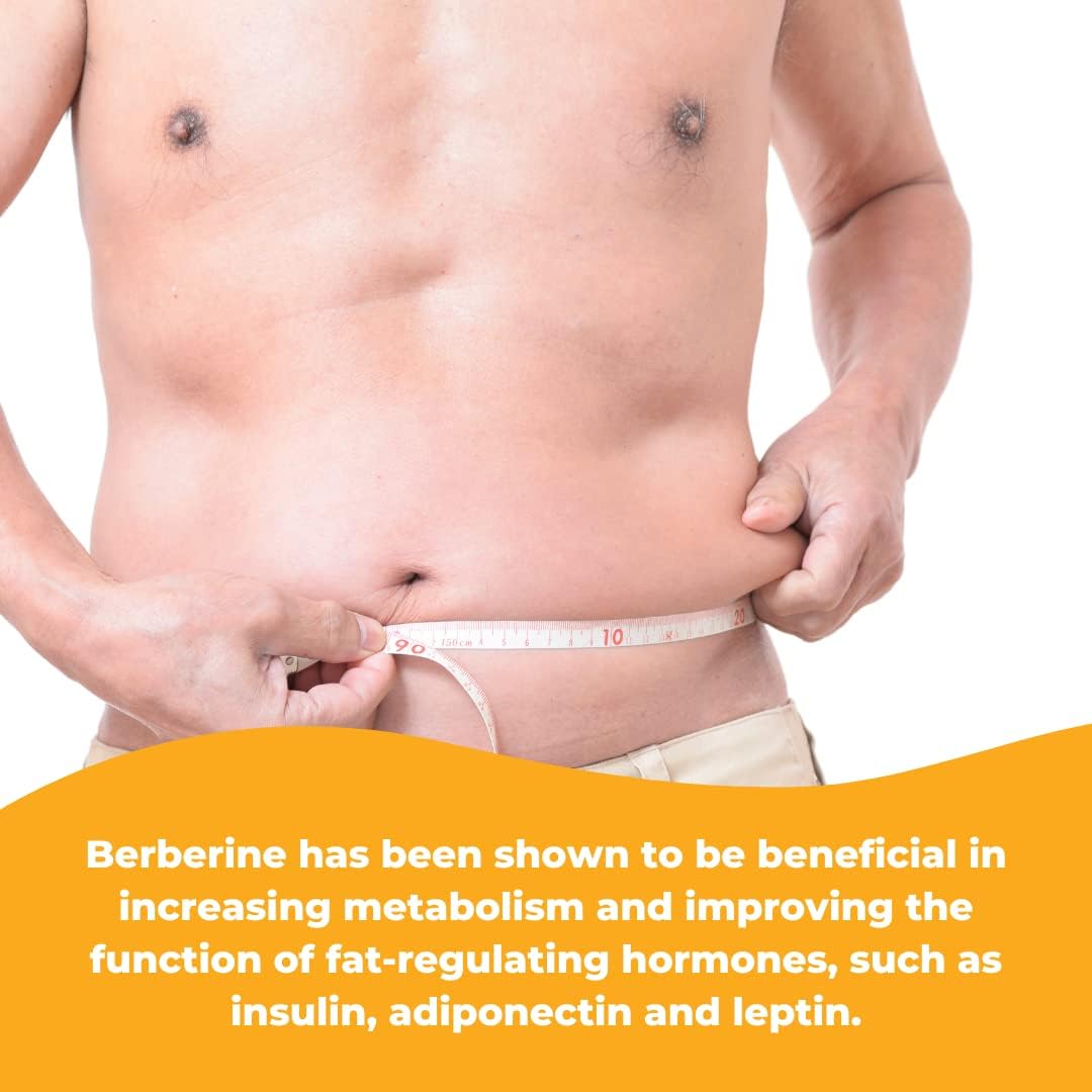 1500mg Berberine HCL + Cinnamon, Chromium, BioPerine - Glucose, Heart & Immune Health - 120 Capsules