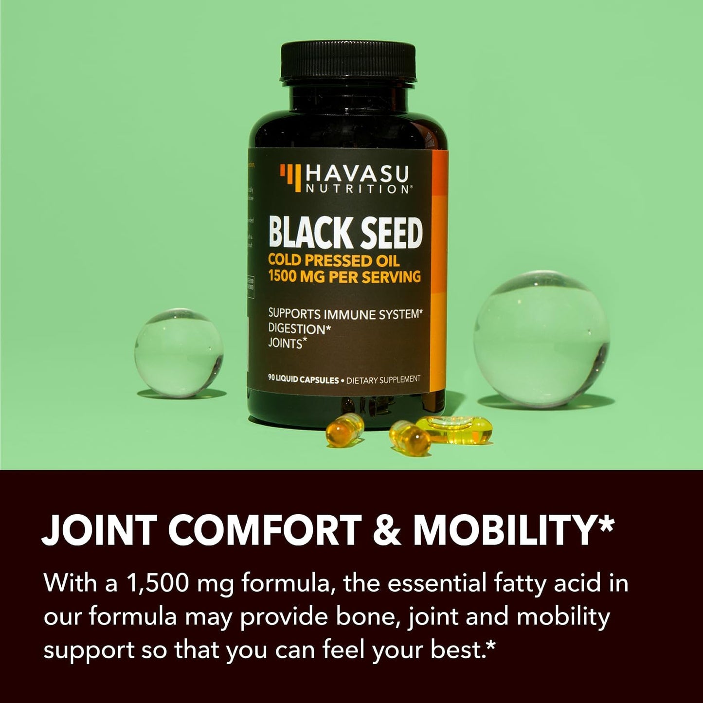 1500mg Black Seed Oil & Turmeric Liquid Drops for Joint, Digestive & Immune Support