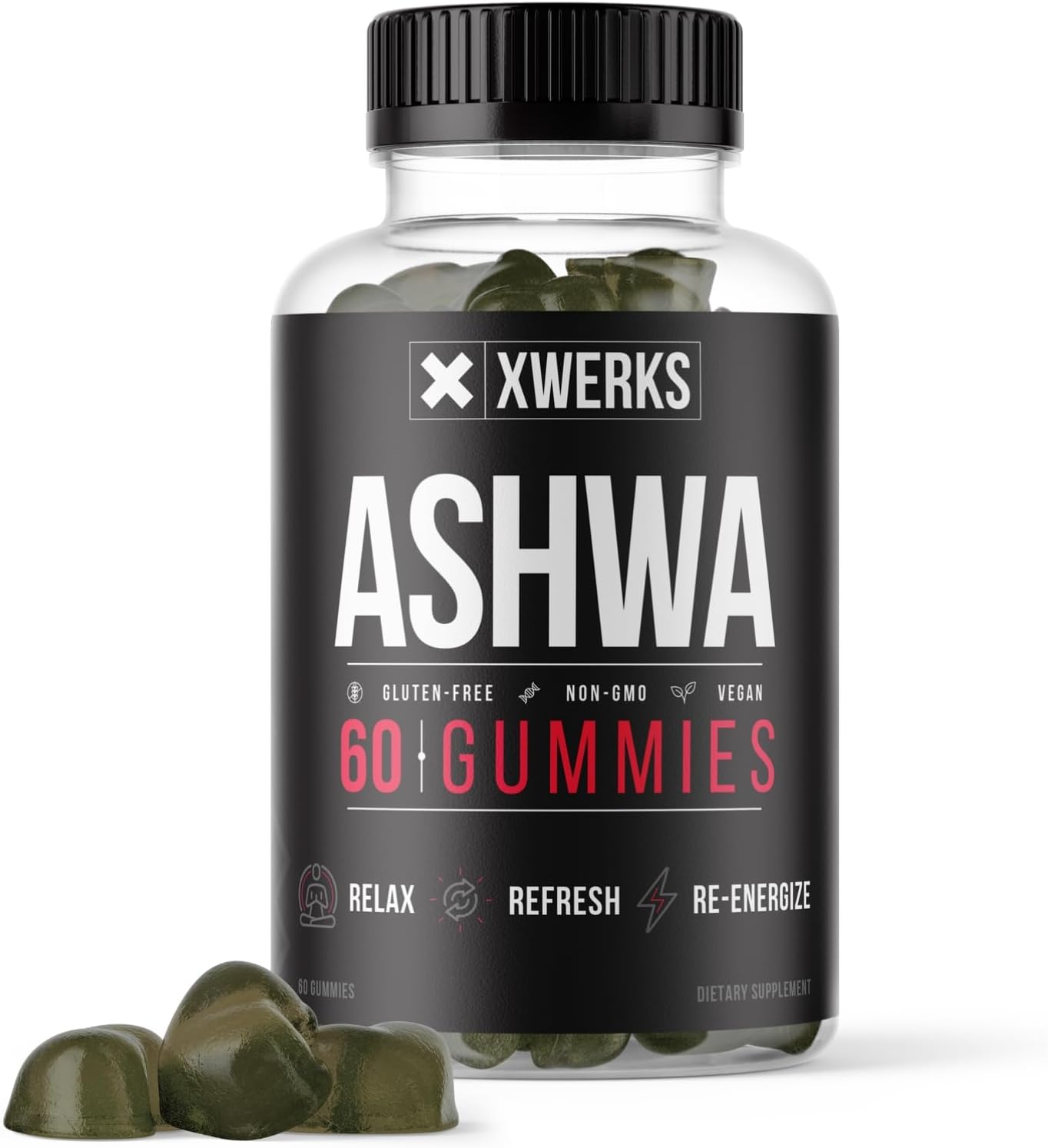 1500mg Extra Strength Ashwagandha Root Gummies for Immunity Support - Vegan & Gluten-Free - 60CT