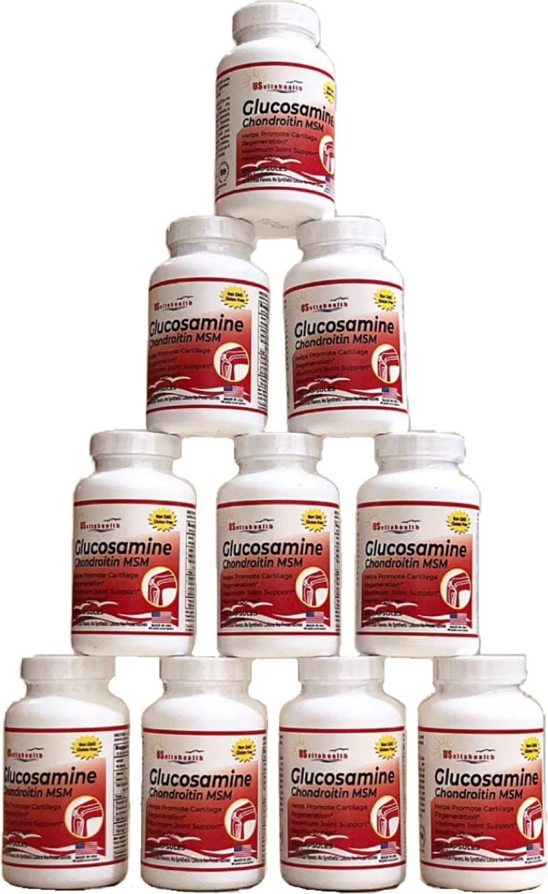 1500mg Glucosamine Chondroitin MSM for Joint & Bone Support - Non GMO & Gluten Free - 100 Count