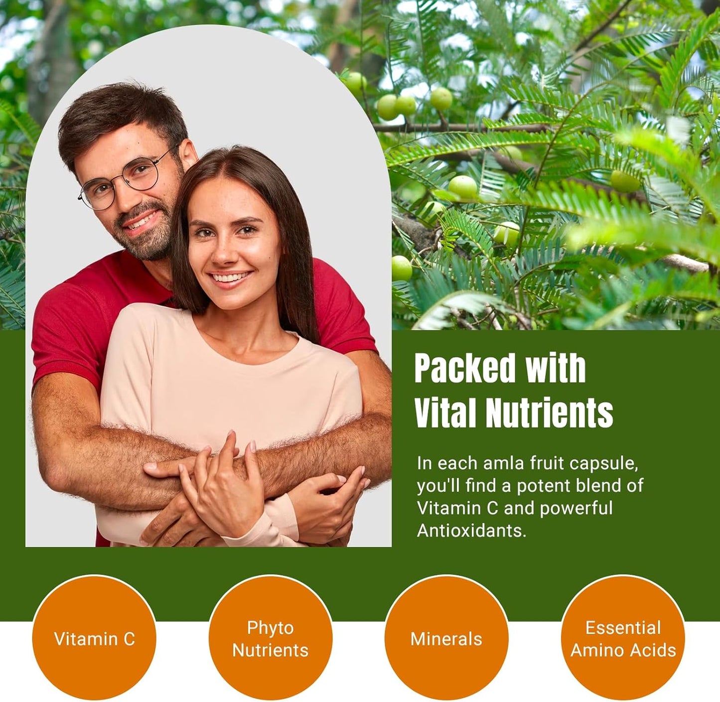 1500mg Organic Amla Capsules - 150 Veg Capsules for Immunity and Skin Glow