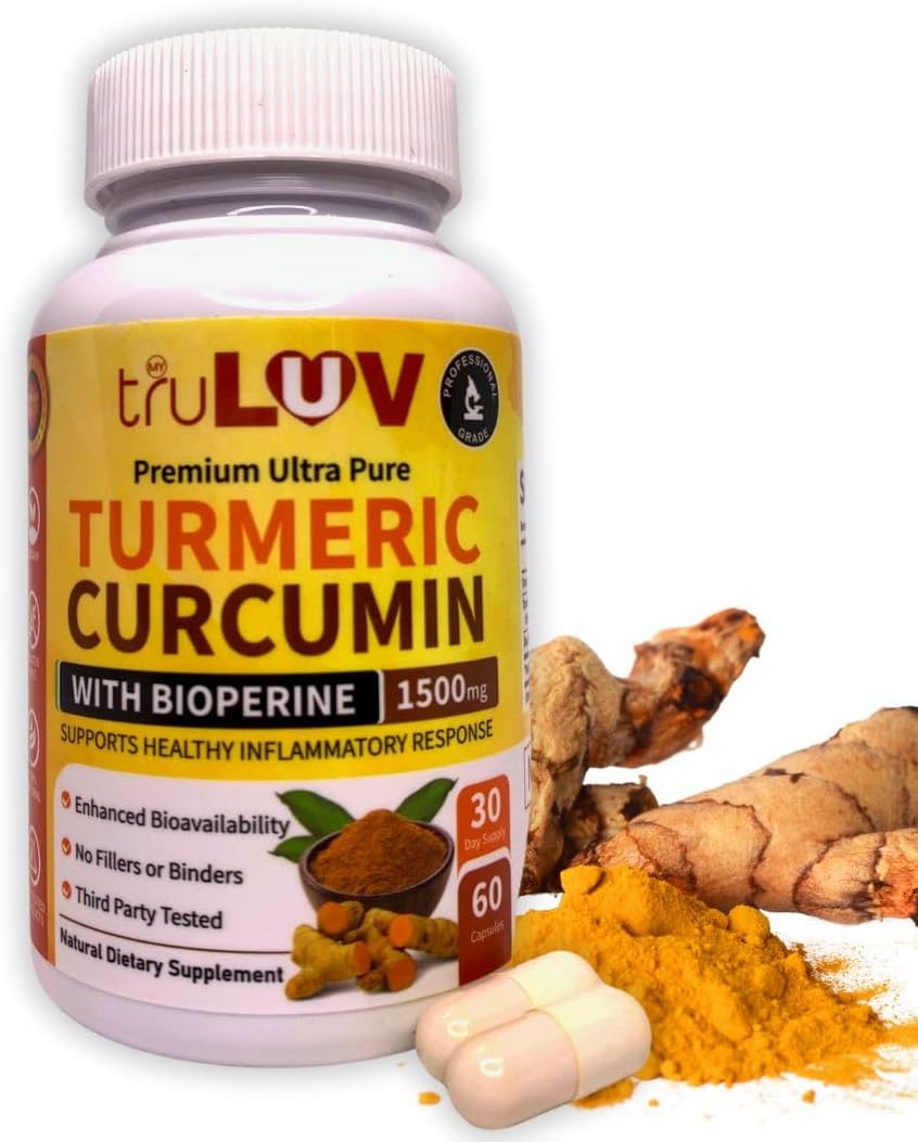 1500mg Turmeric Curcumin with Bioperine Supplement for Health - MY TRULUV Natural Dietary Formula