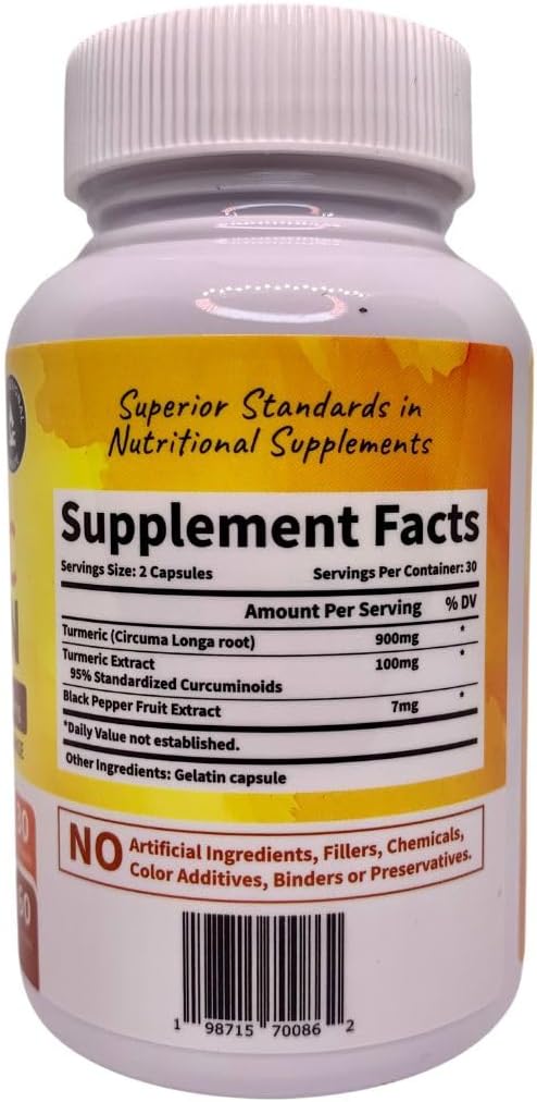 1500mg Turmeric Curcumin with Bioperine Supplement for Health - MY TRULUV Natural Dietary Formula