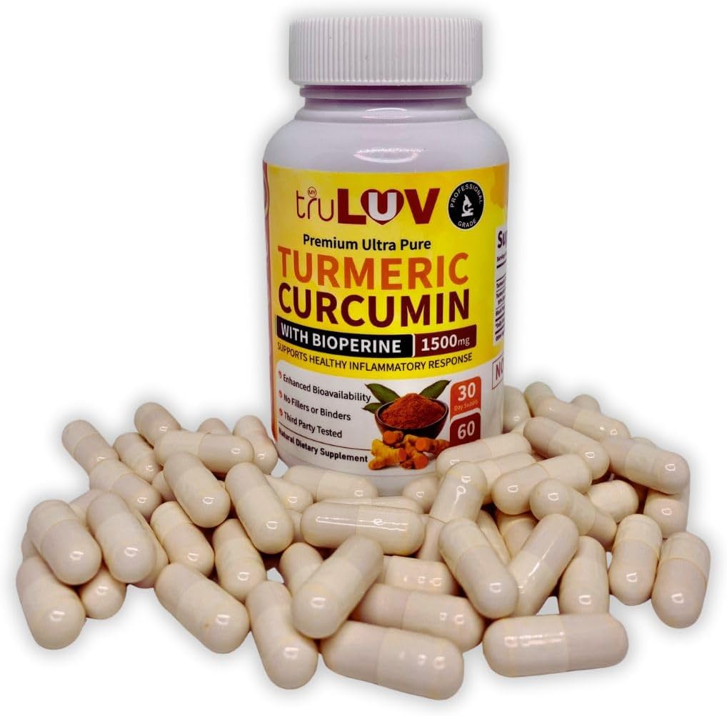 1500mg Turmeric Curcumin with Bioperine Supplement for Health - MY TRULUV Natural Dietary Formula