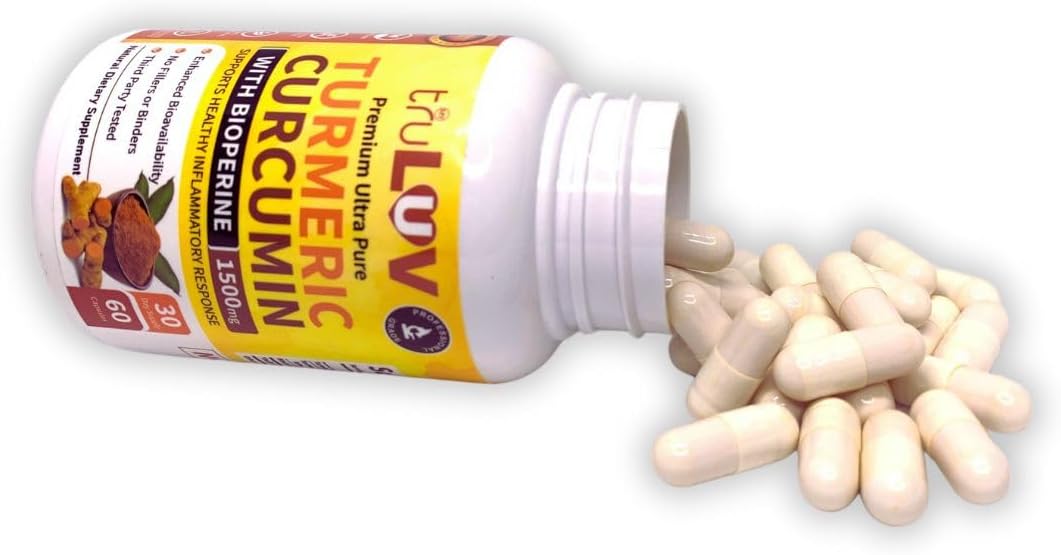 1500mg Turmeric Curcumin with Bioperine Supplement for Health - MY TRULUV Natural Dietary Formula