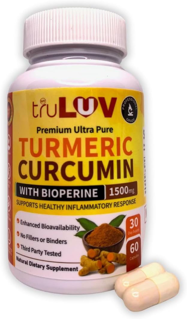 1500mg Turmeric Curcumin with Bioperine Supplement for Health - MY TRULUV Natural Dietary Formula