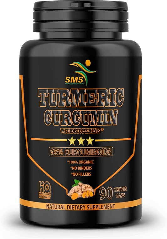 1,500mg Turmeric Curcumin with Black Pepper - 90 Veggie Capsules - 95% Standardized Curcuminoids & Bioperine - Non-GMO, Gluten Free Dietary Supplement