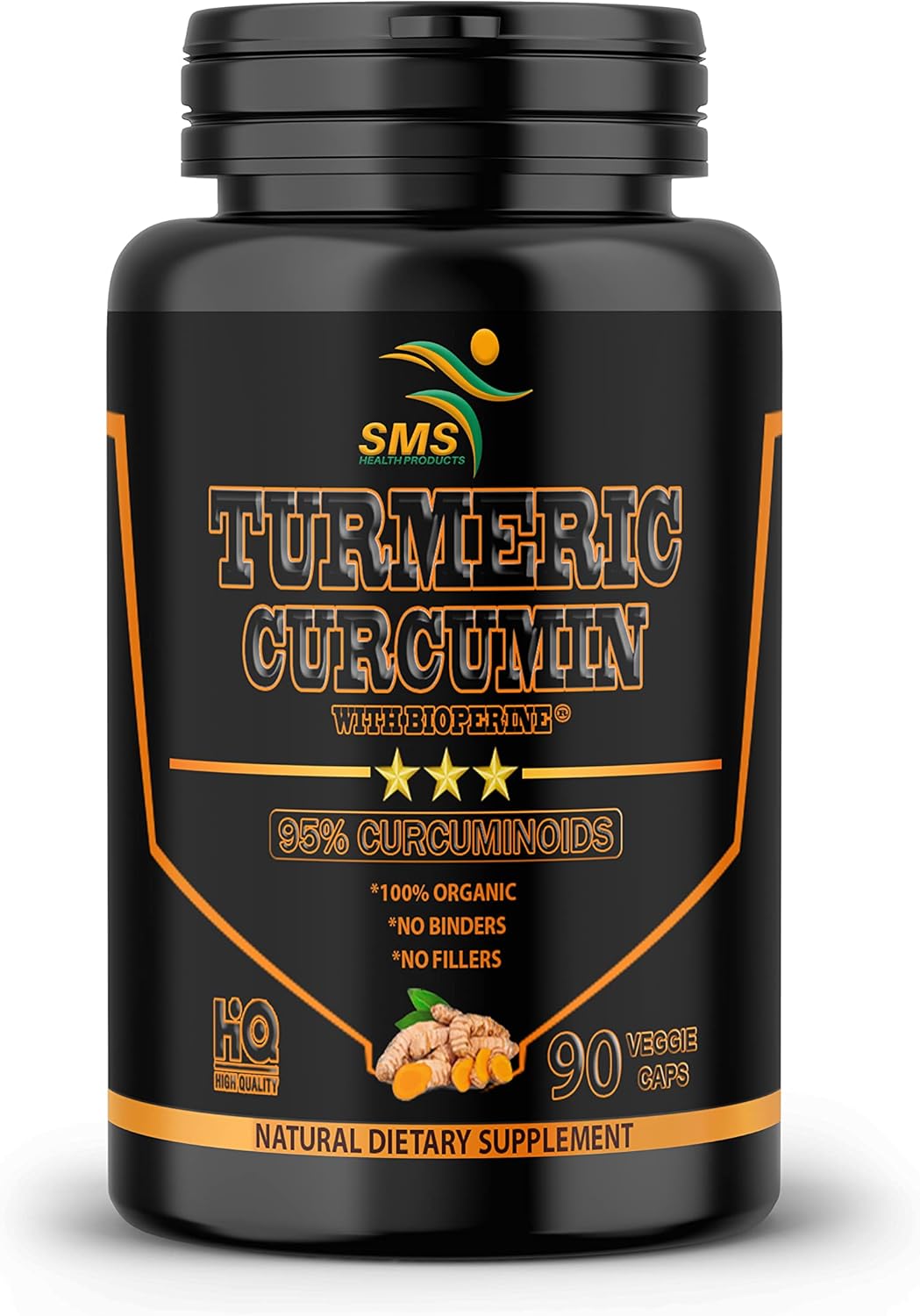 1,500mg Turmeric Curcumin with Black Pepper - 90 Veggie Capsules - 95% Standardized Curcuminoids & Bioperine - Non-GMO, Gluten Free Dietary Supplement