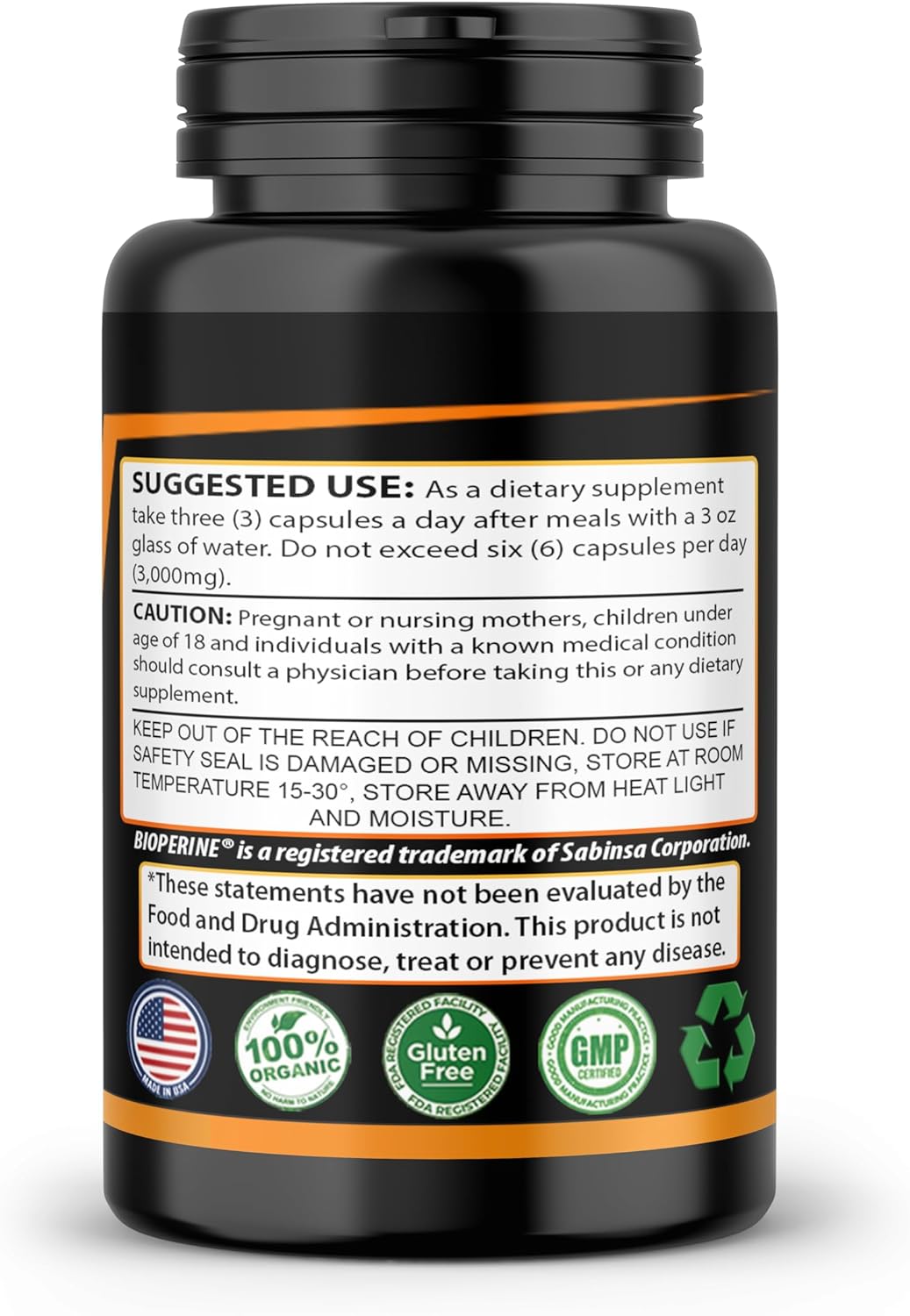 1,500mg Turmeric Curcumin with Black Pepper - 90 Veggie Capsules - 95% Standardized Curcuminoids & Bioperine - Non-GMO, Gluten Free Dietary Supplement