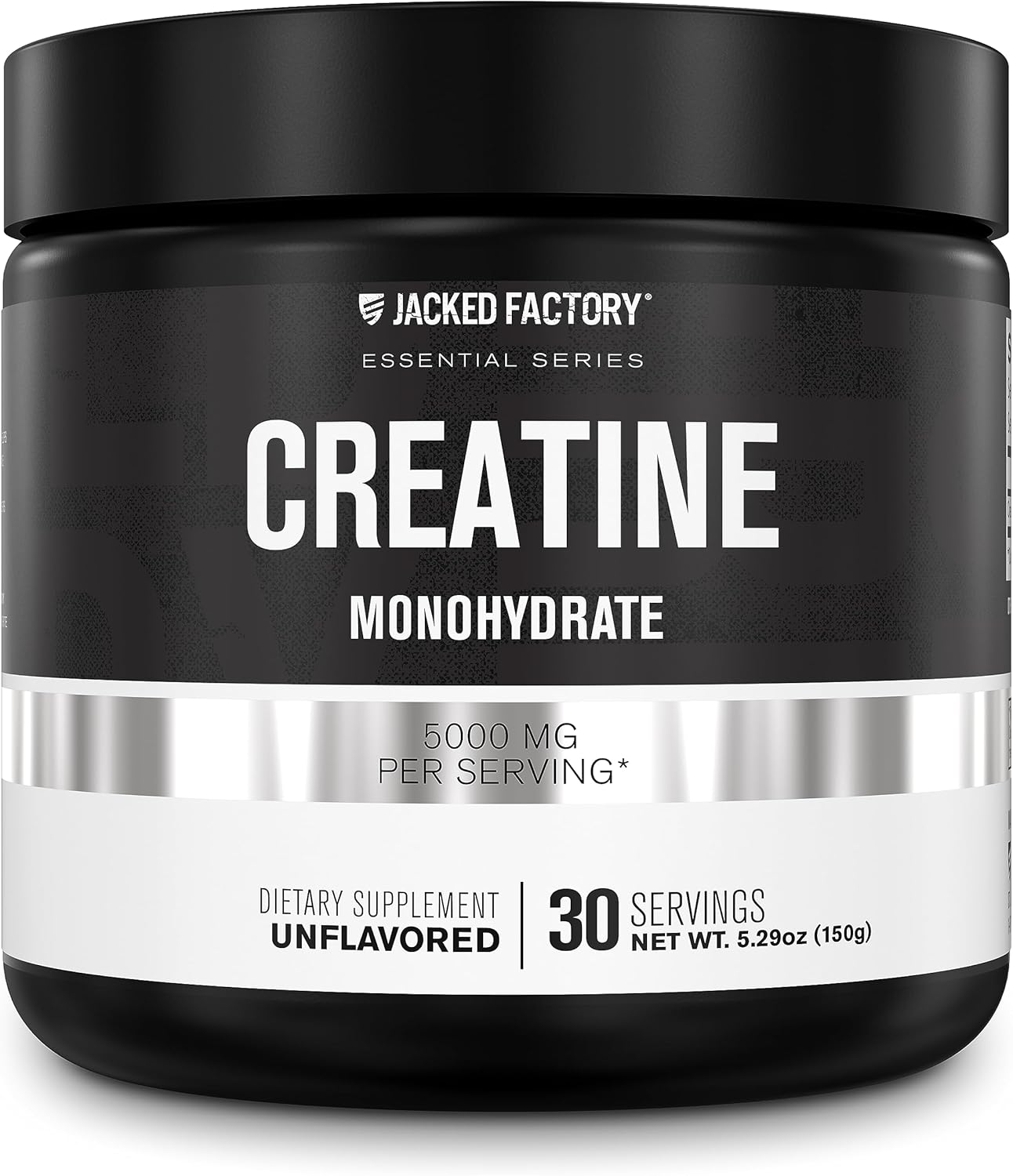 150g Jacked Factory Creatine Monohydrate Powder - Muscle Growth & Strength Supplement, Energy Boost, Athletic Performance - 30 Servings, Unflavored