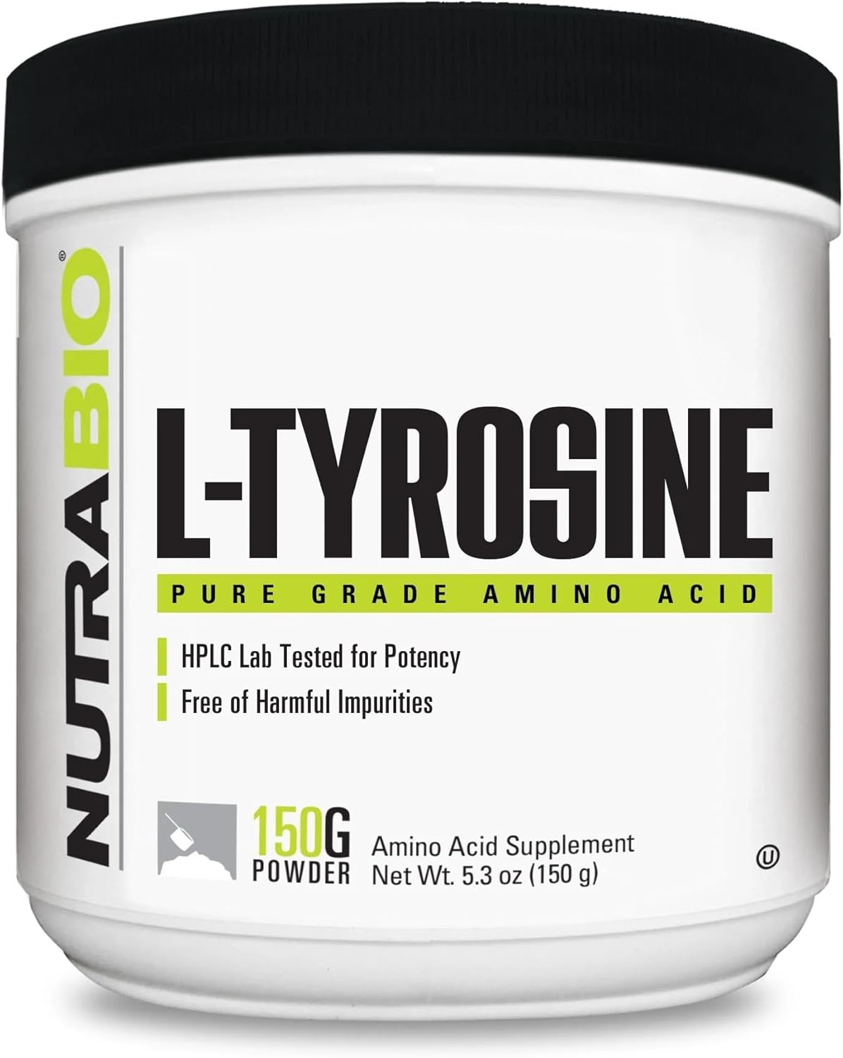 150g NutraBio L-Tyrosine Supplement for Enhanced Athletic Performance and Wellness Support