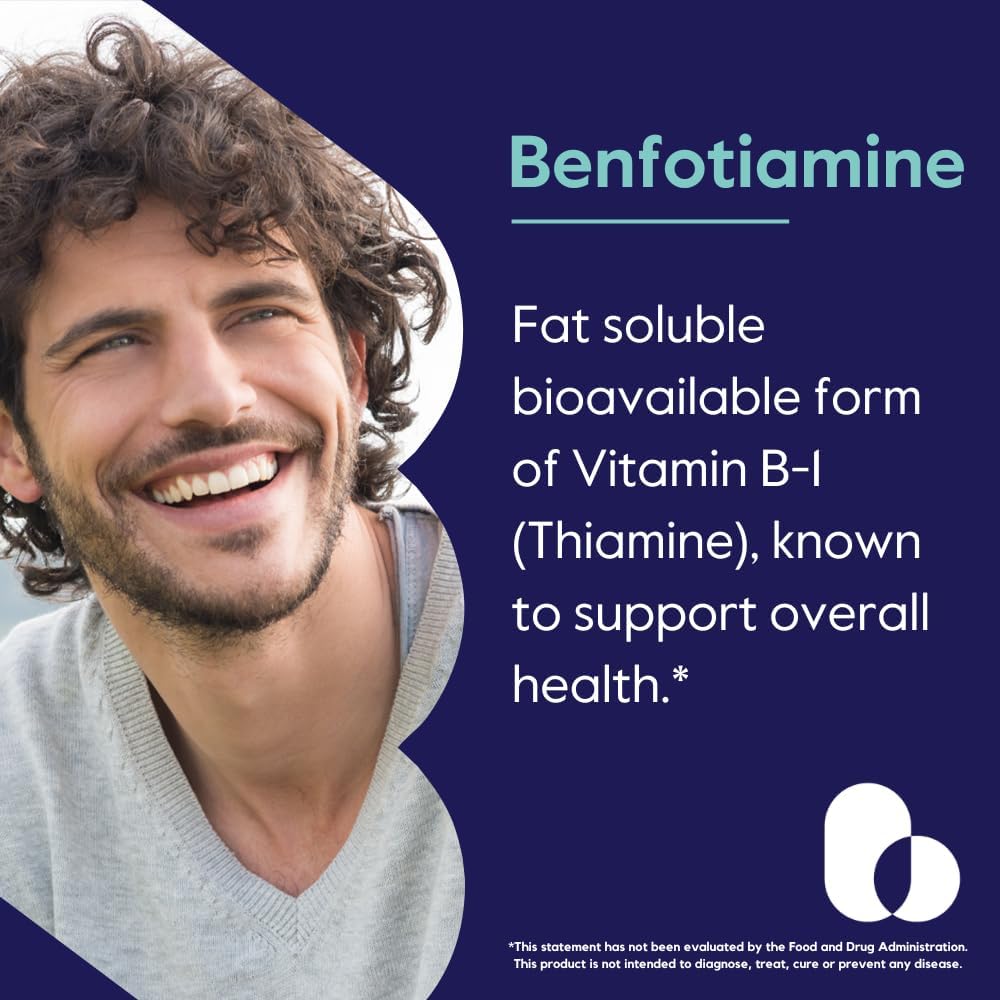 150mg Benfotiamine Capsules - 120 Vegetarian Capsules - Vegan & Non GMO - Gluten Free - No Stearates or Silicon Dioxide