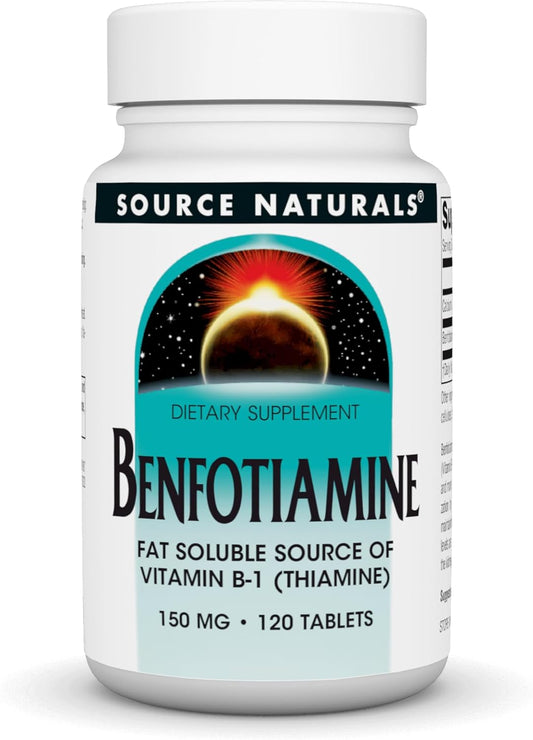 150mg Benfotiamine Tablets by Source Naturals - Fat Soluble Vitamin B-1 Supplement, 120 Count - BoostGo Australia
