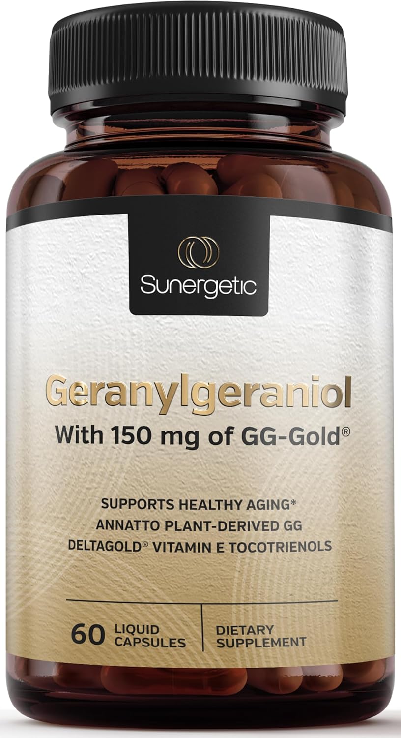 150mg Geranylgeraniol Supplement with DeltaGold Vitamin E Tocotrienols for Heart Health - 60 Capsules, Annatto Derived GG for Statin Users