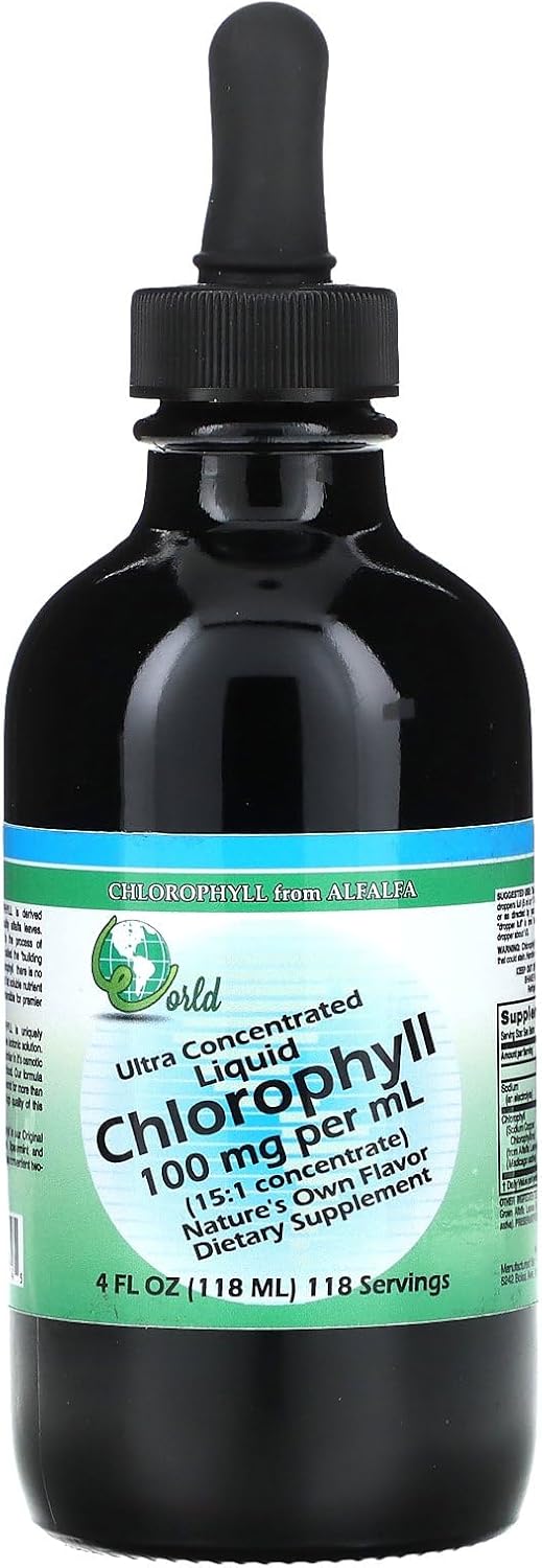 15:1 Concentrated World Organic Liquid Chlorophyll Supplement - 0.02 lb Bottle