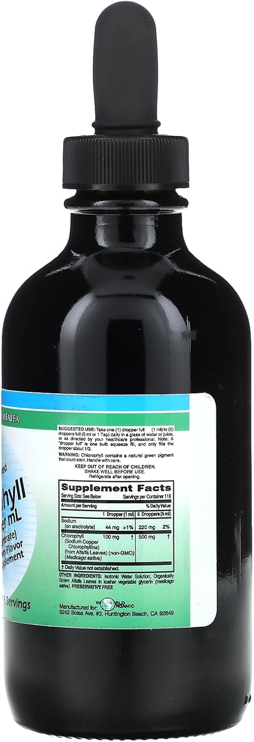15:1 Concentrated World Organic Liquid Chlorophyll Supplement - 0.02 lb Bottle
