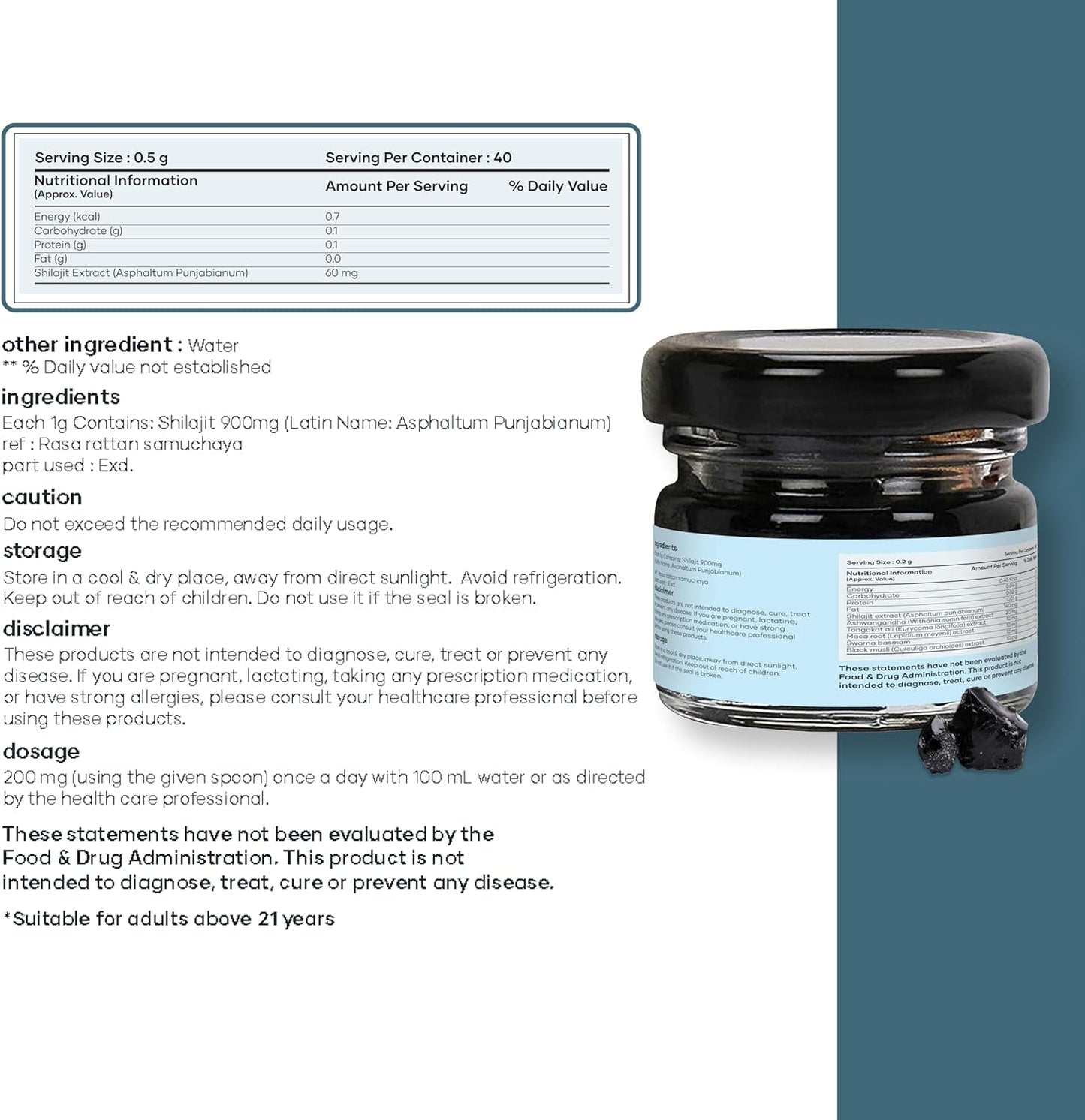 15g Pack of Pure Himalayan Organic Shilajit Resin from Mars by GHC - Sourced from the Himalayas | Good Health Company