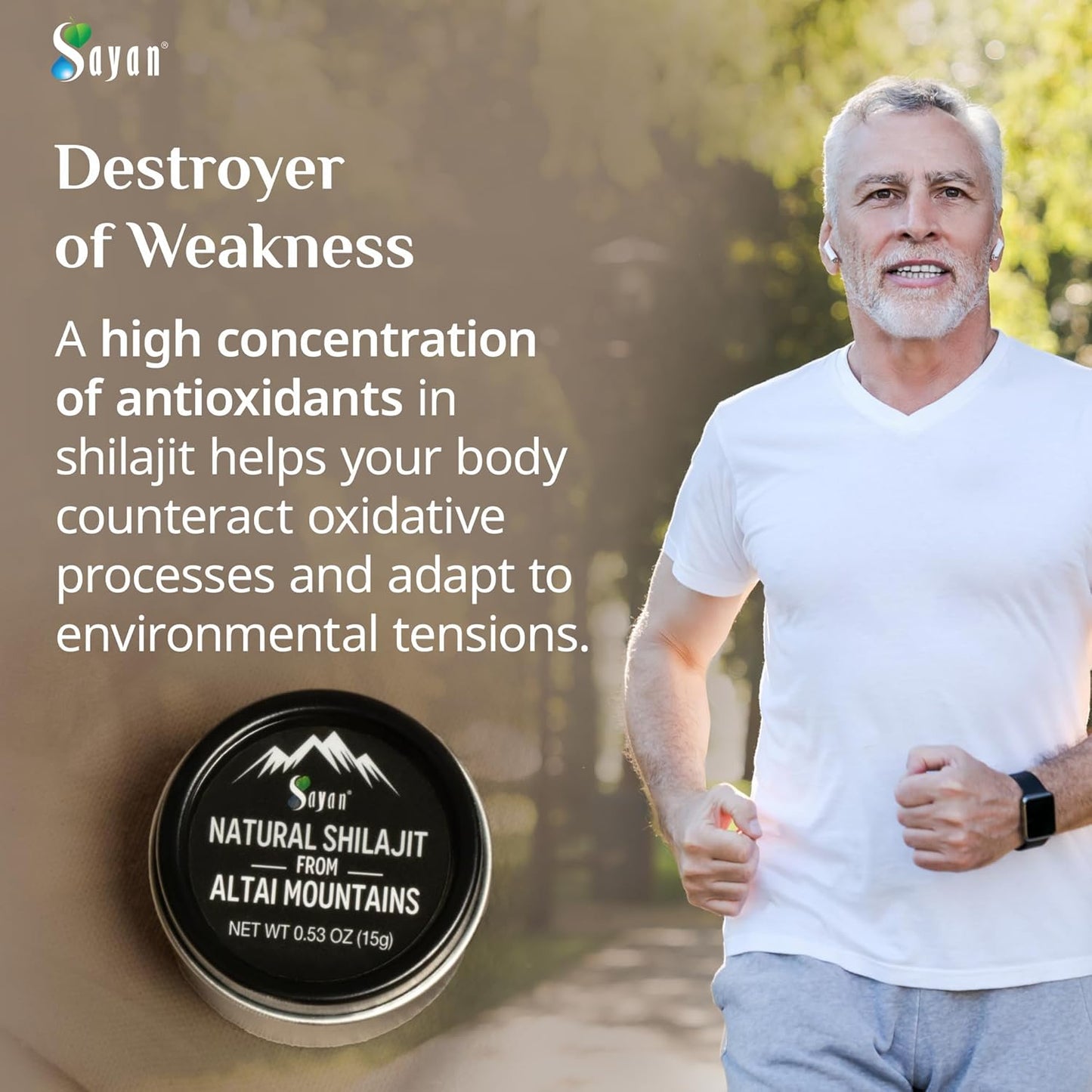 15g Sayan Pure Authentic Altai Shilajit Resin - Organic Fulvic Acid Supplement for Immune System, Energy, Detox - 2 Month Supply