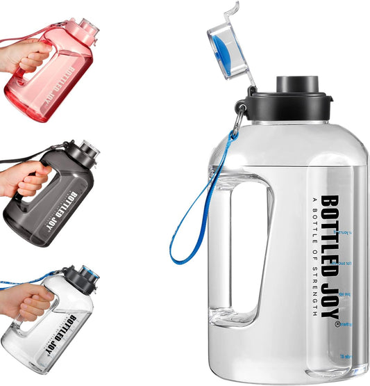 1.5L BPA-Free Sports Water Bottle with Time Markings - Leakproof, Reusable, Flip Top for Sports, Cycling, Camping