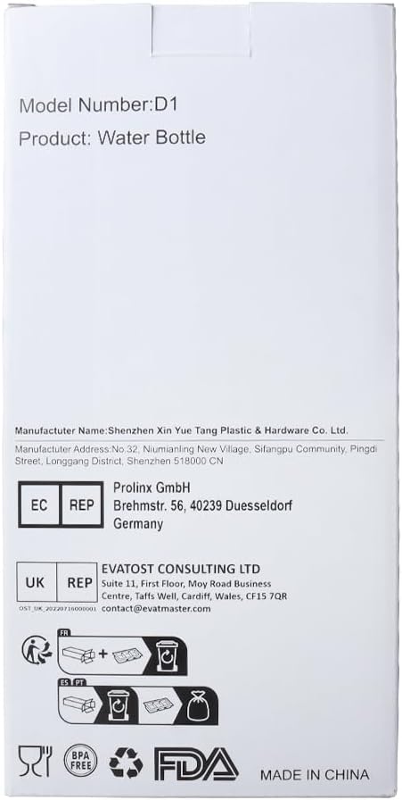 1.5L BPA-Free Sports Water Bottle with Time Markings - Leakproof, Reusable, Flip Top for Sports, Cycling, Camping