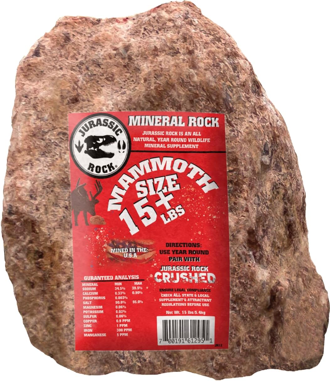 15lb Jurassic Rock Salt Lick for Deer and Wildlife - Mammoth Mineral Supplement