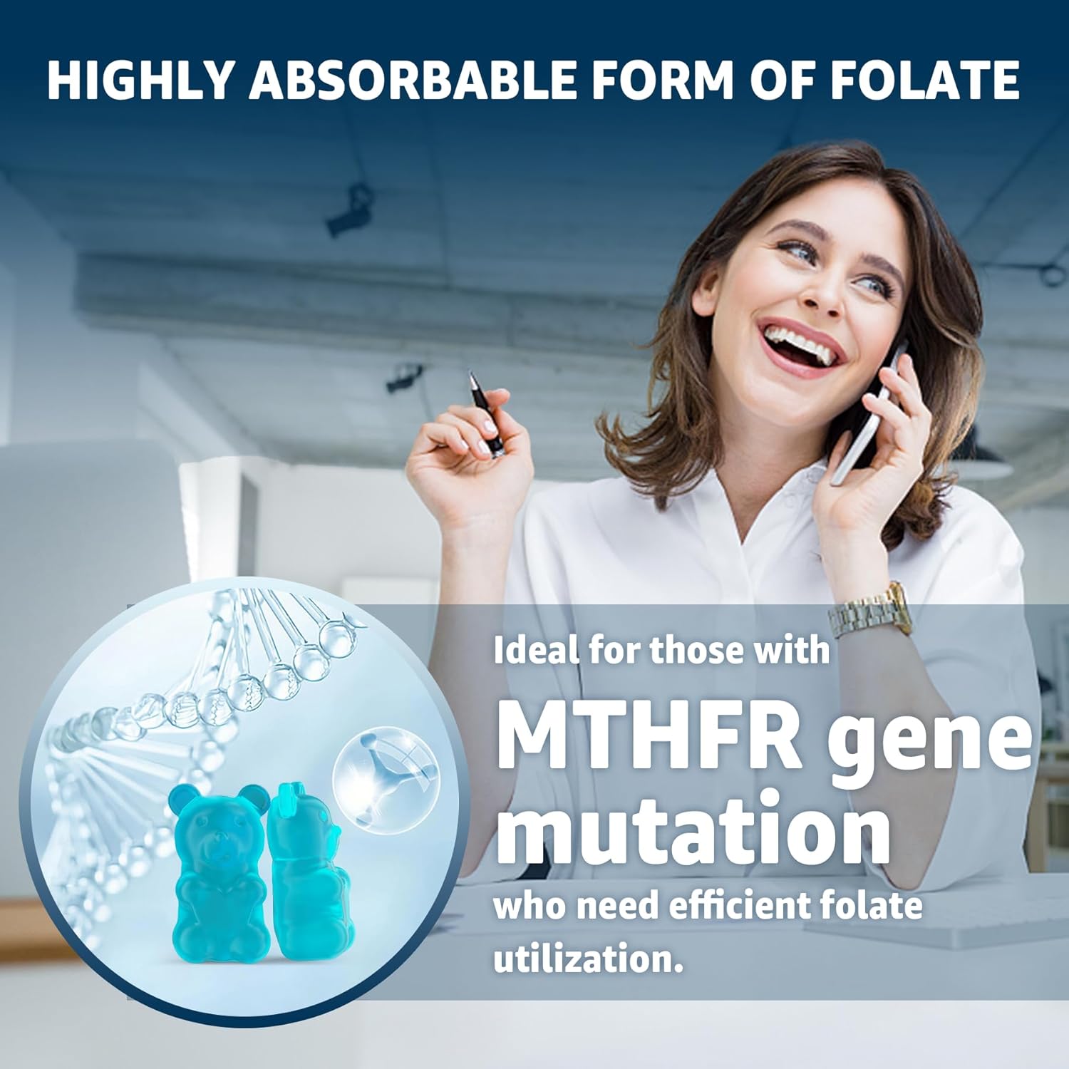 15mg L-MethylFolate Gummies with Super Greens - Nextdia Supplement