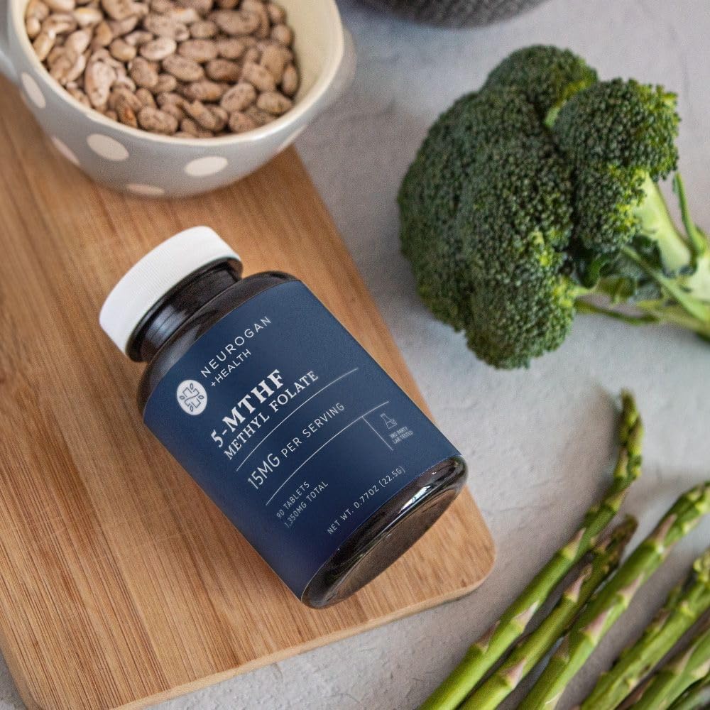 15mg Neurogan L-5-MTHF Methyl Folate Supplement - Vegan & Gluten-Free - USA Made, 90-Day Supply for Cognitive, Cardiovascular & Mood Health
