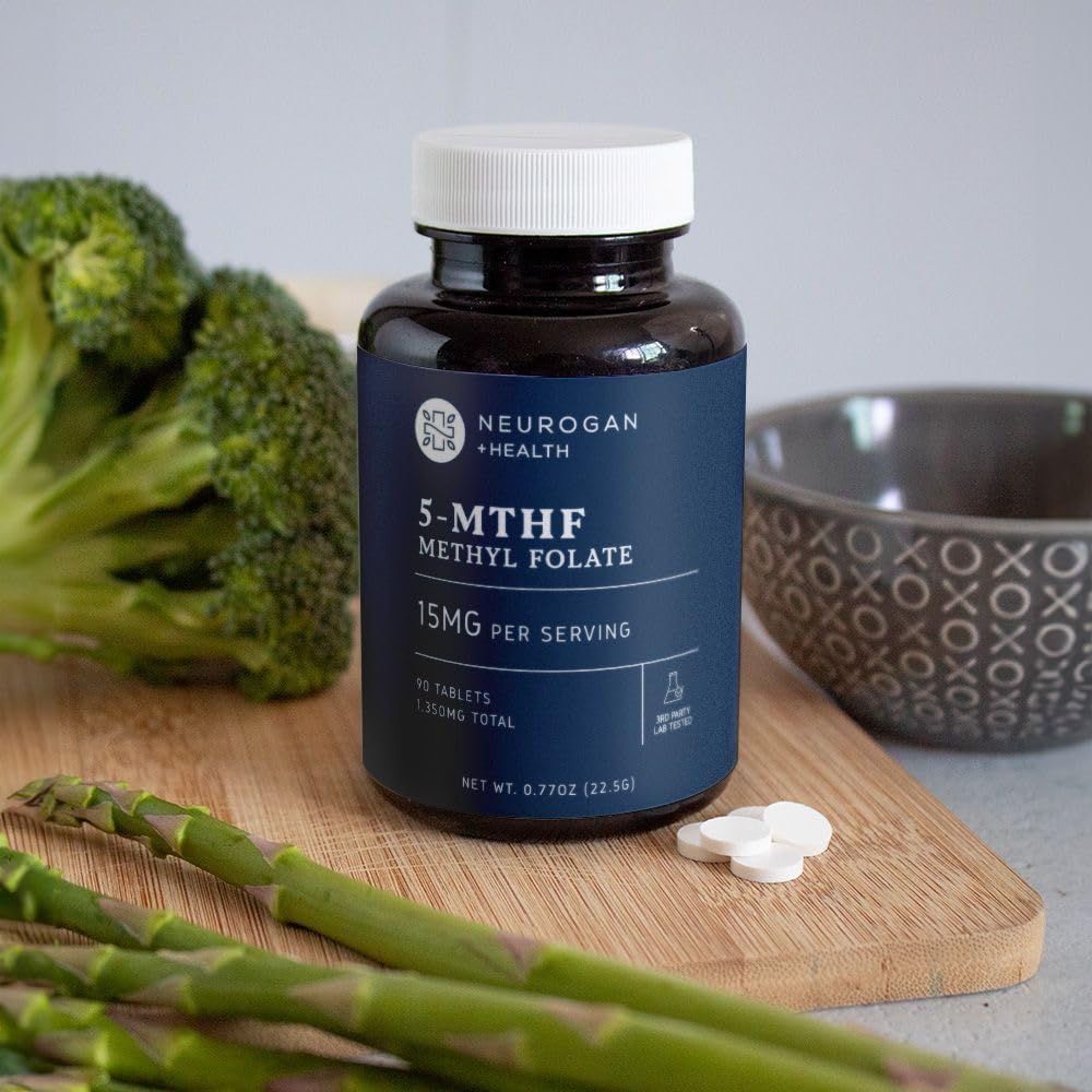 15mg Neurogan L-5-MTHF Methyl Folate Supplement - Vegan & Gluten-Free - USA Made, 90-Day Supply for Cognitive, Cardiovascular & Mood Health