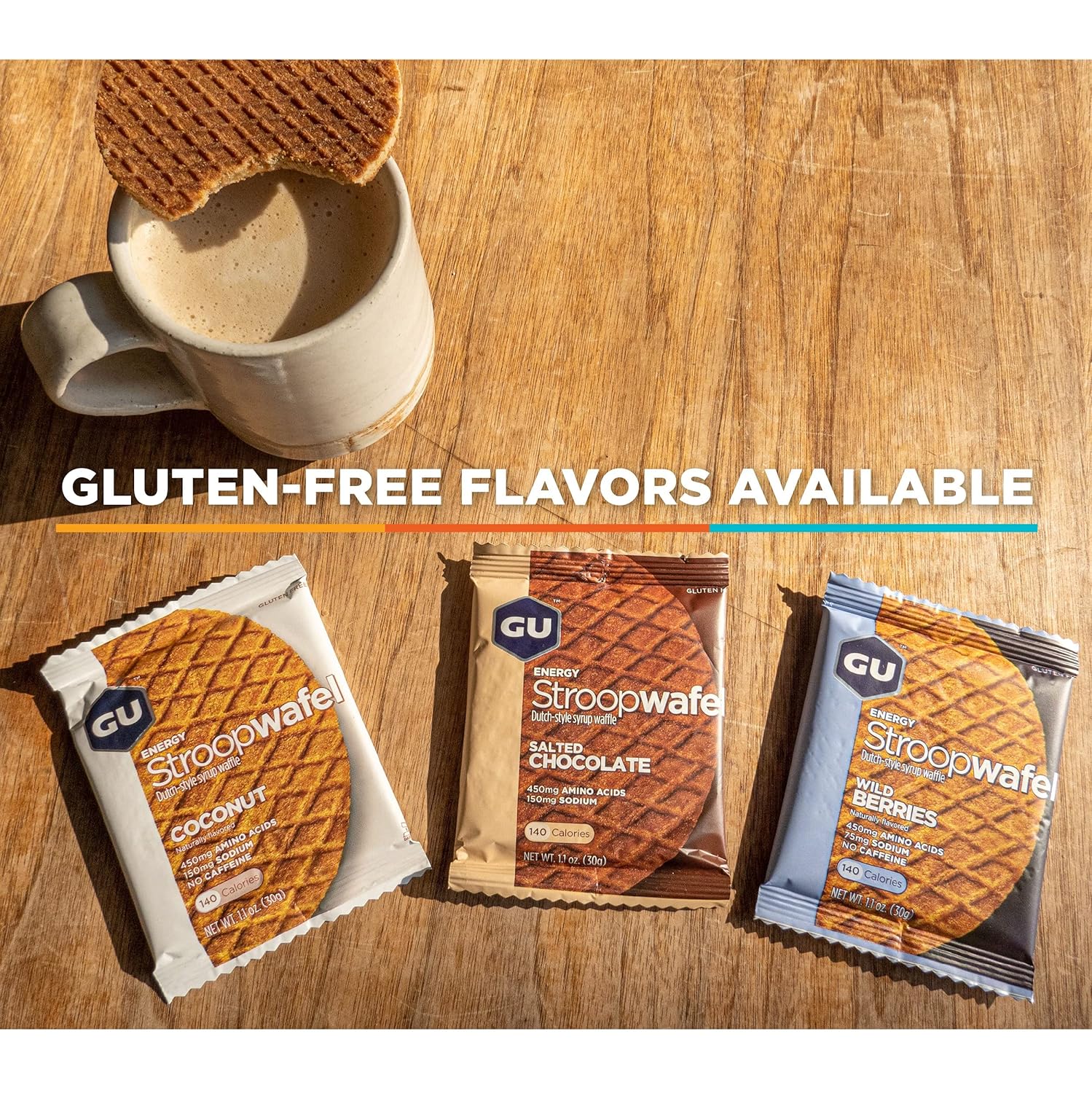 16-Count GU Energy Stroopwafel Caramel Coffee Waffles with Caffeine - Kosher Dairy - On-The-Go Nutrition for Workouts