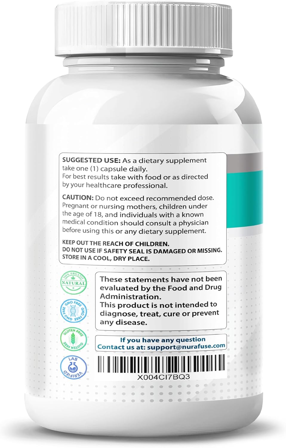 16-in-1 NURAFUSE Sea Moss Black Seed Oil Ashwagandha Ginger Formula with Burdock, Bladderwrack, Turmeric - Non-GMO, Gluten-Free, Soy-Free