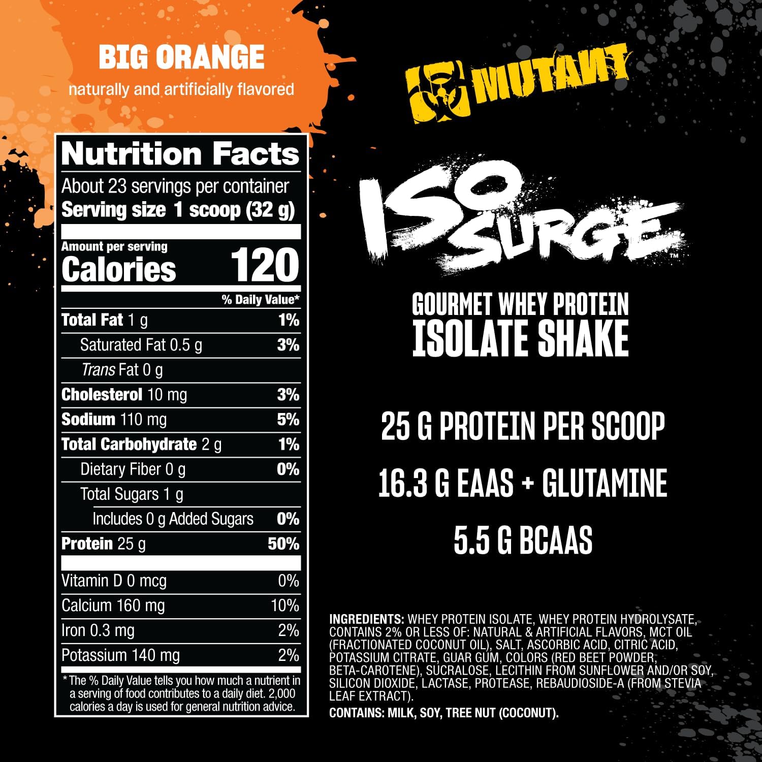 1.6 lb Mutant ISO Surge Whey Protein Isolate Powder - Fast-Acting Recovery for Muscle Growth & Strength (Peanut Butter Chocolate)
